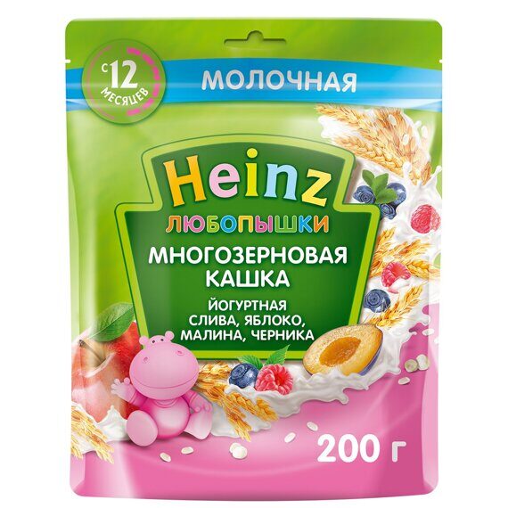 Каша Heinz йогуртовая многозерновая с малиной и черникой 200г с 12месяцев Каша Heinz йогуртовая многозерновая с малиной и черникой 200г с 12месяцев