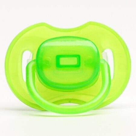 Соска-пустышка классическая, силикон, от 0 мес., с колпачком, цвет зеленый