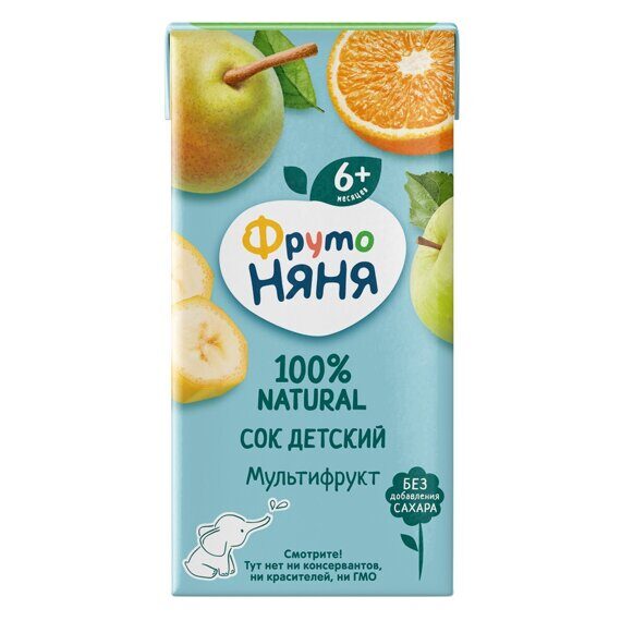 Сок ФрутоНяня мультифруктовый 0,2 л с 6 месяцев Сок ФрутоНяня мультифруктовый 0,2 л с 6 месяцев