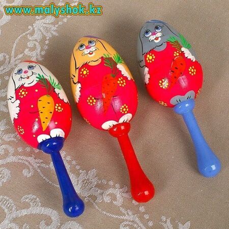 Погремушка «Зайчик», яйцо, 11-15 см, микс**