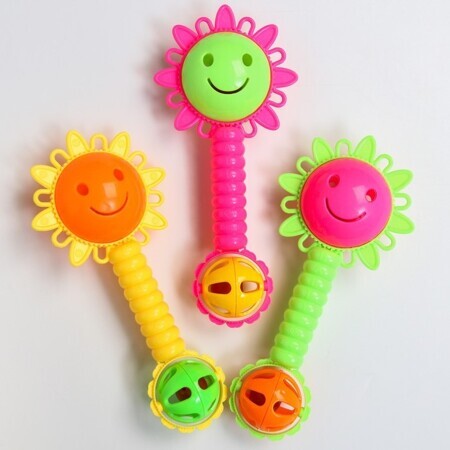 Погремушка «Солнышко-гантелька», цвета МИКС**
