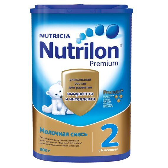 Смесь молочная Nutrilon Premium 2 800г с 6месяцев Смесь молочная Nutrilon Premium 2 800г с 6месяцев
