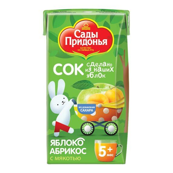 Сок Сады Придонья яблоко-абрикос 0.125л с 5месяцев Сок Сады Придонья яблоко-абрикос 0.125л с 5месяцев